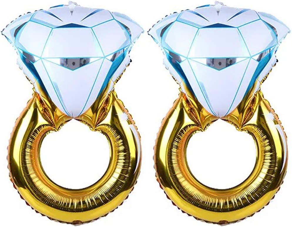 Tellpet Diamond Ring Balloons 2PCS Bachelorette Decorations