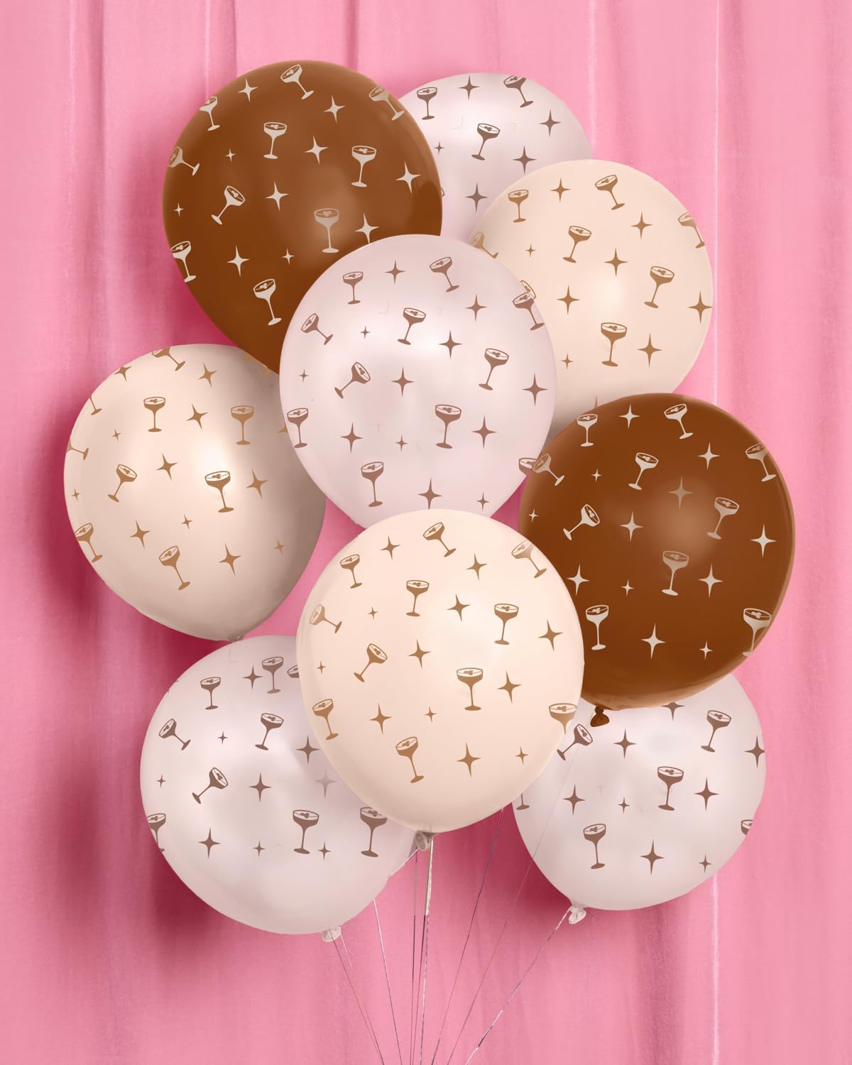 Xo Fetti Brown Espresso Martini Latex Balloons 24 pk