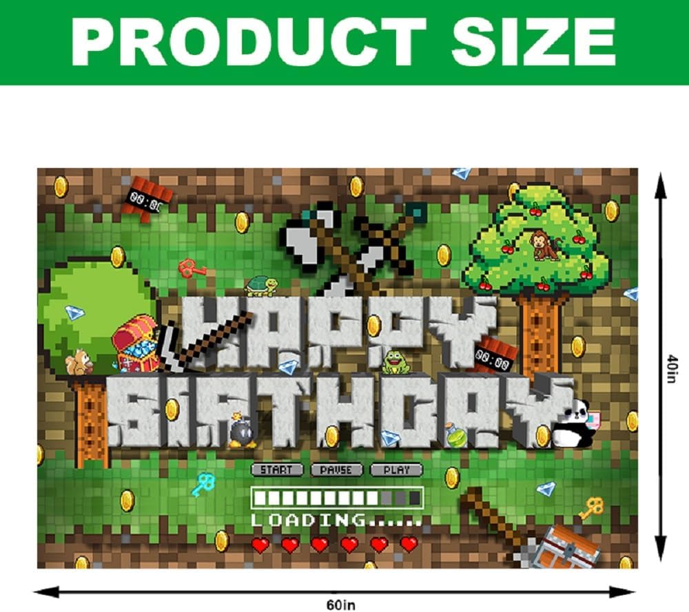 OLAPSATD Pixel Game Party Backdrop 3x5ft