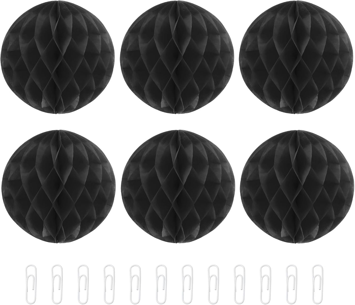 MECCANIXITY 6 Inch Black Paper Pom Pom Flower Balls