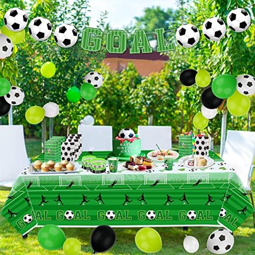 4 Pack Soccer Party Tablecloths - 51x106 Inches Disposable Cover