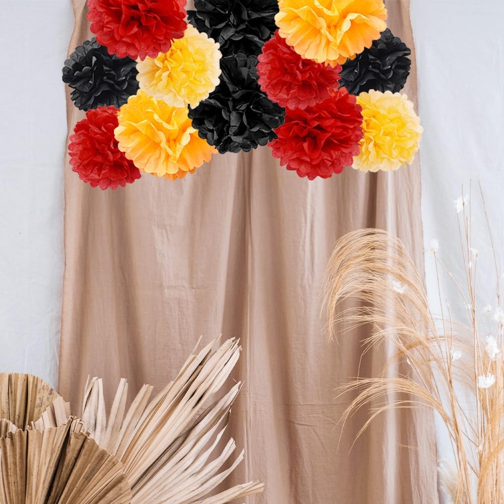 18 PCS Paper Lanterns and Pom Poms Decoration Set