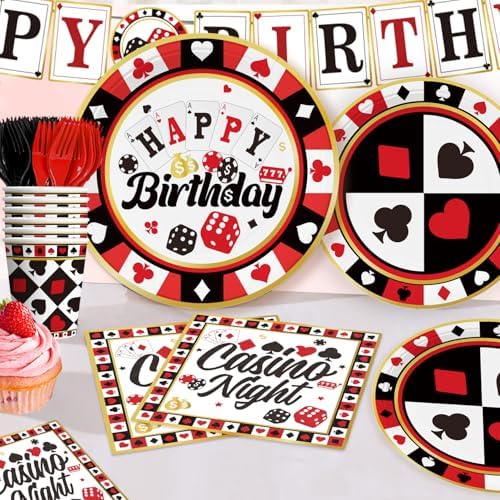 176pcs Casino Party Decorations Set for Birthday Poker Night