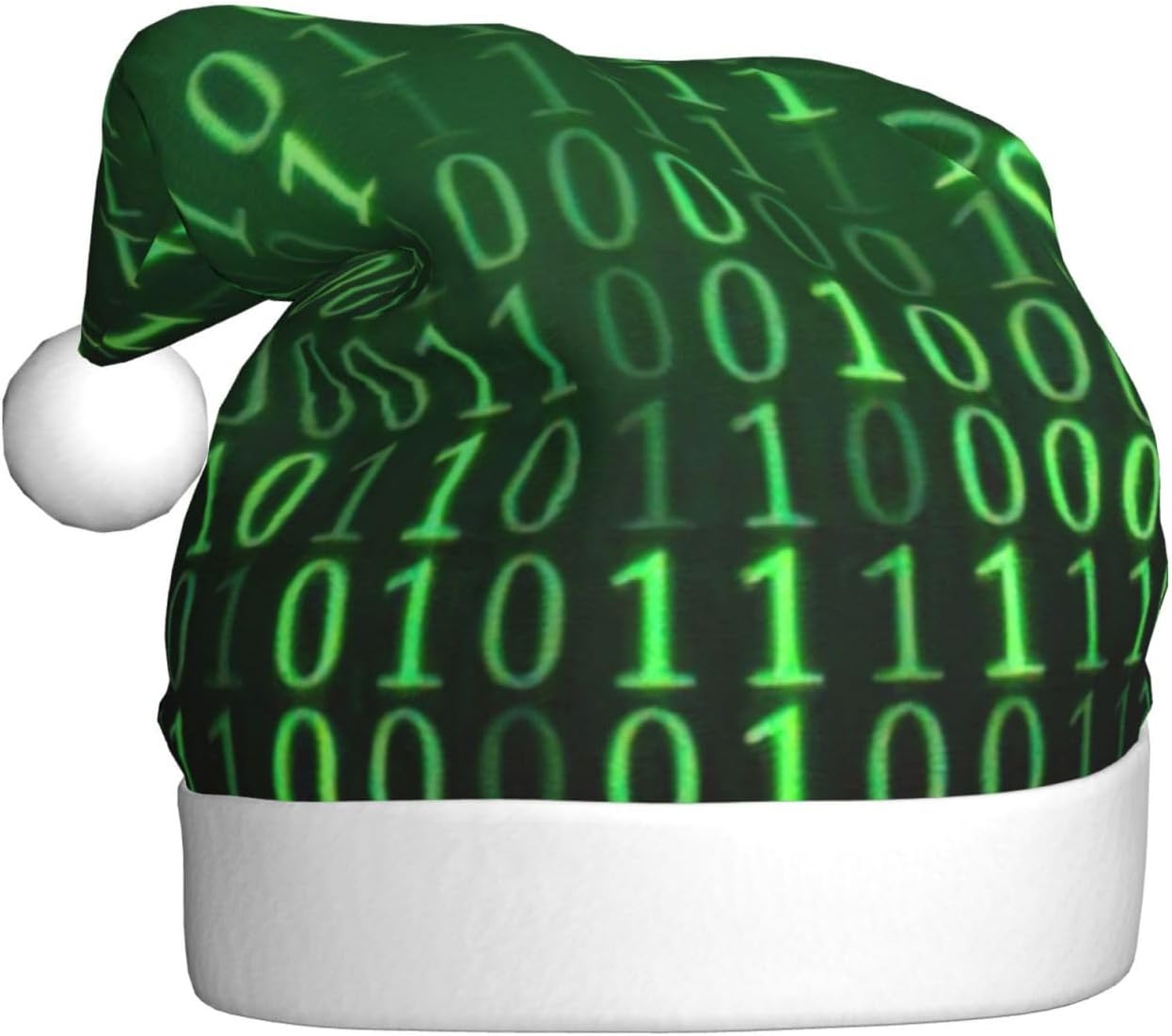 QinZheng Hacker Era Print Santa Hat for Women