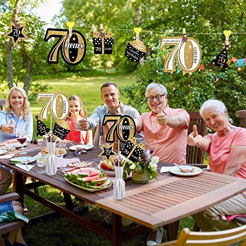 Blulu 70th Birthday Decor Centerpiece Set 24 Pieces
