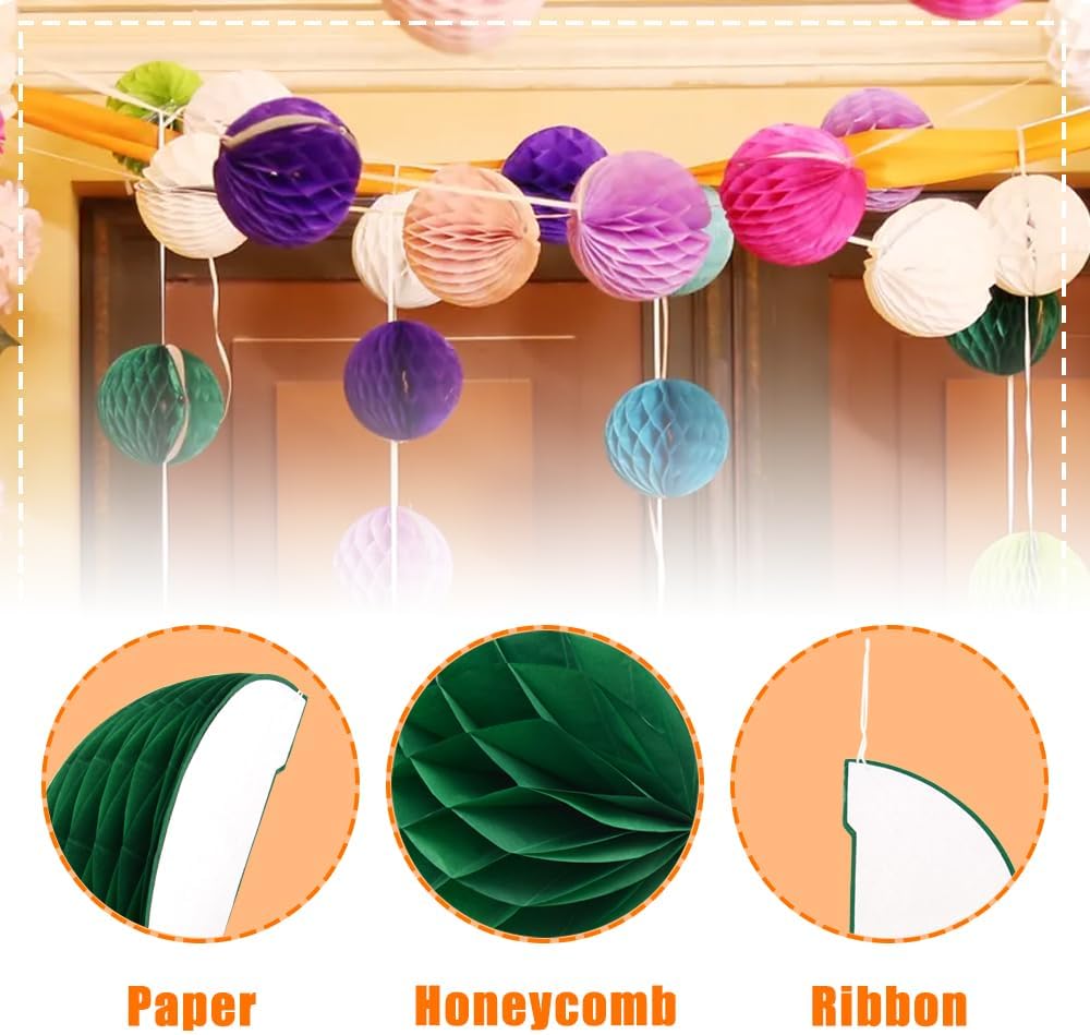 Ruidee 8 Piece Paper Honeycomb Balls Party Decorations