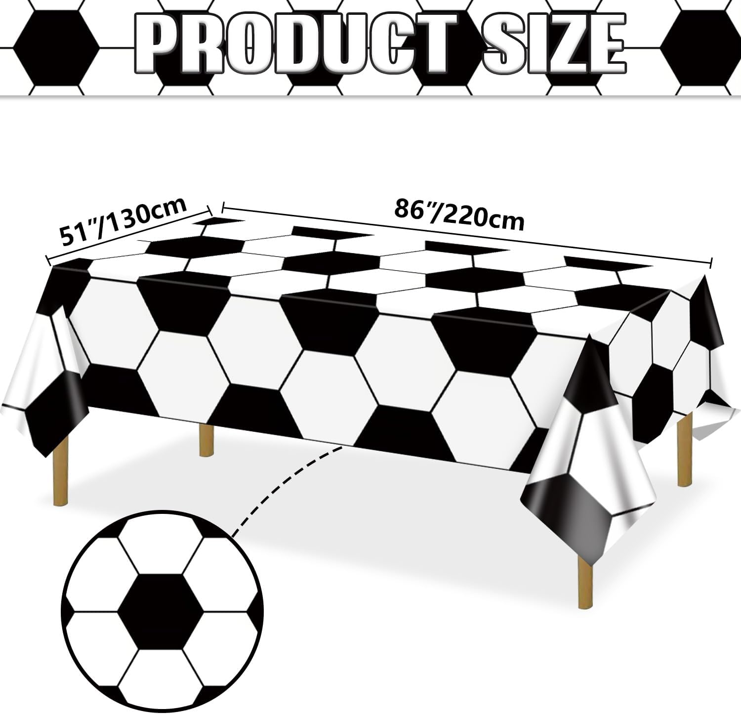 Soccer Tablecloth 4 Pack Rectangle 51x86 Inch Party Decorations