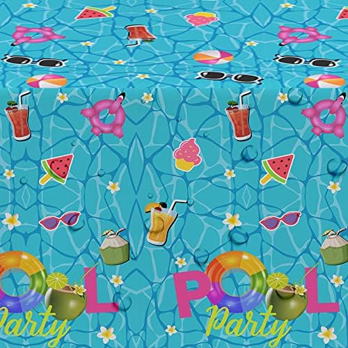 Pool Party Decorations Tablecloth 3-Pack 54x108 Inches