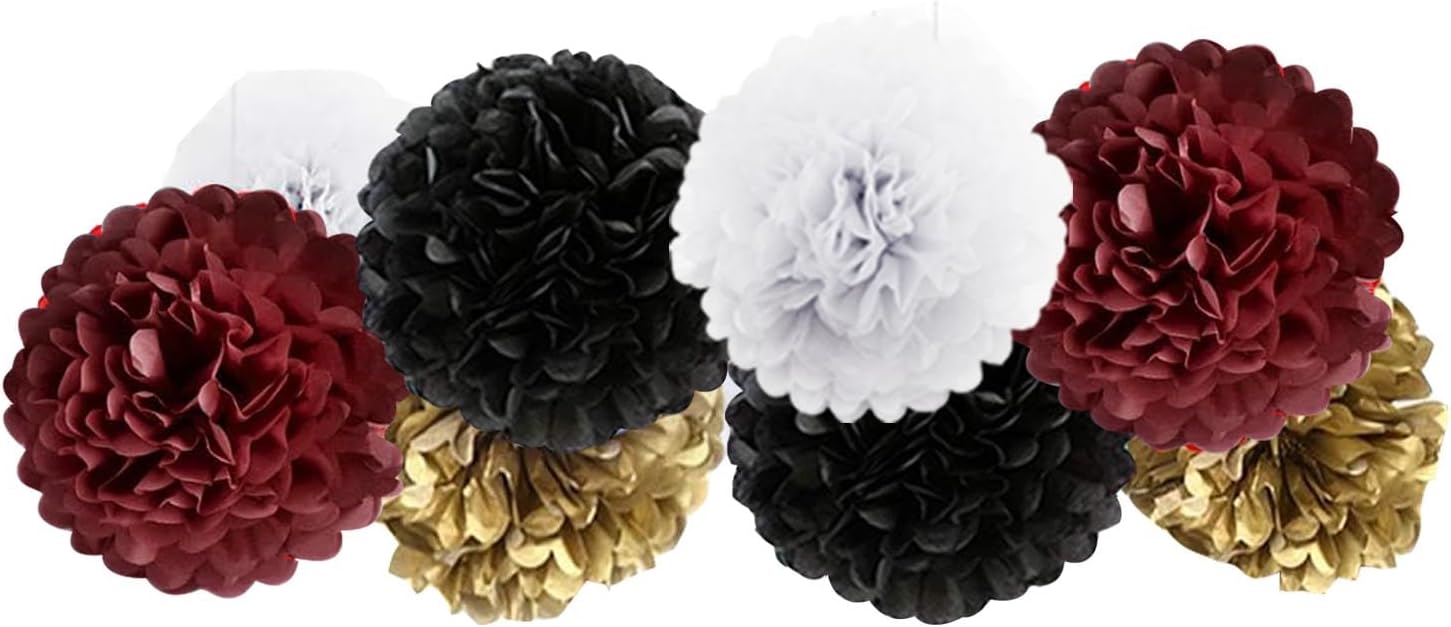 IGUO 30pcs Twilight Theme Decorations Tissue Pom Poms Garland