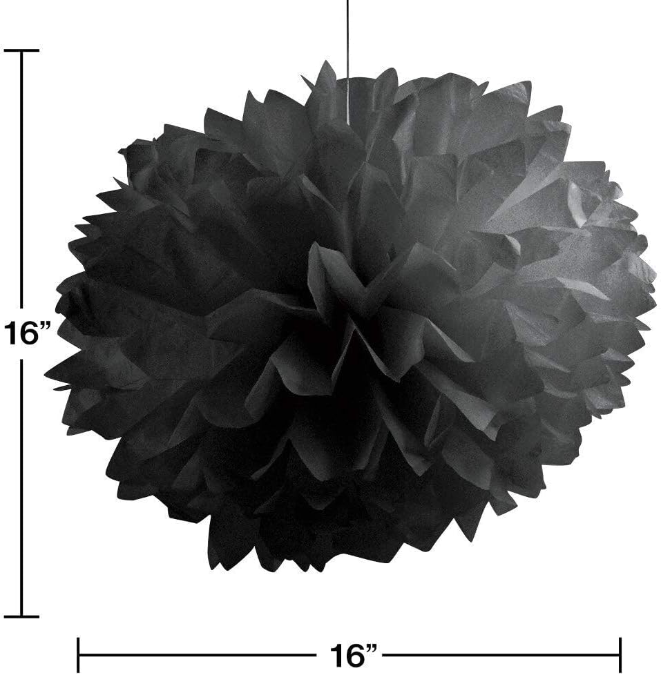 Creative Converting 3 Count Fluffy Tissue Balls 16 Black Velvet