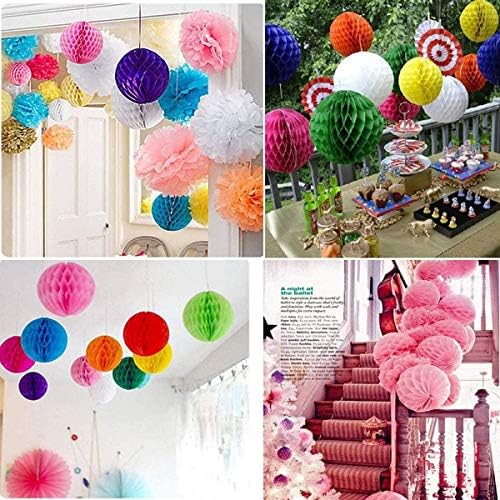 6pcs Green Paper Honeycomb Flower Balls for Party Decor