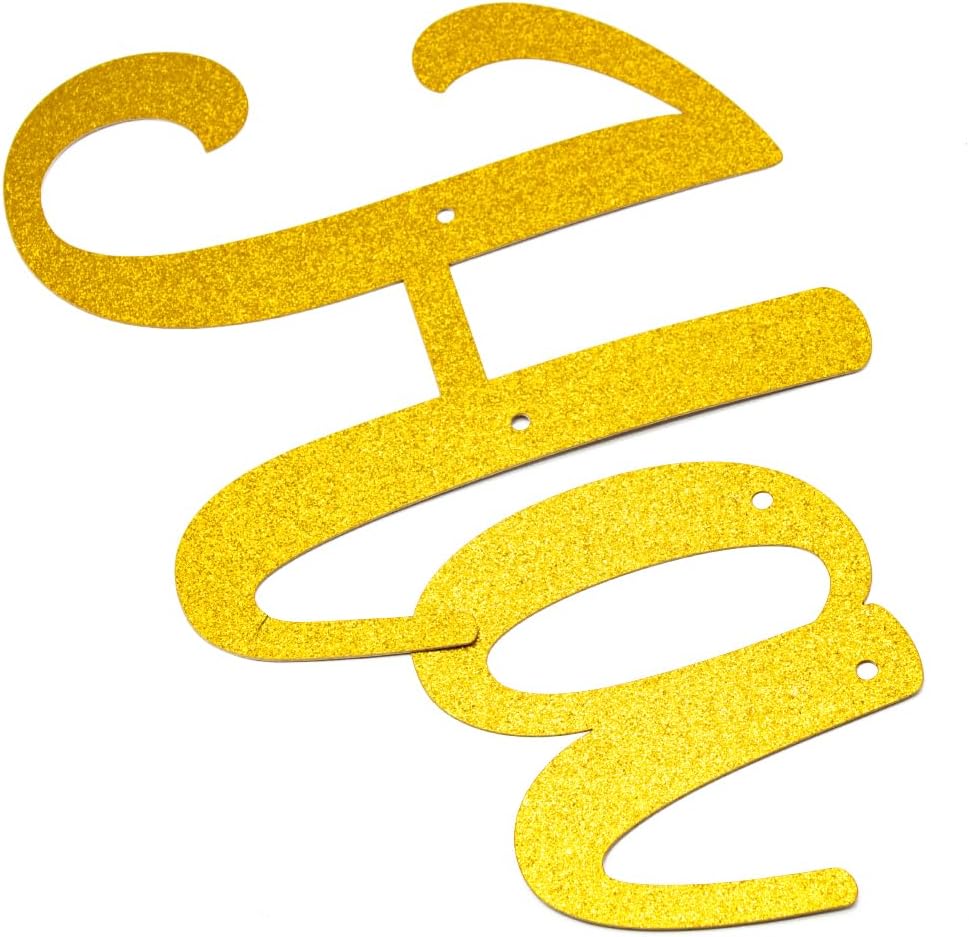 Gold Glitter Happy Engagement Banner 12 Pcs Decorations