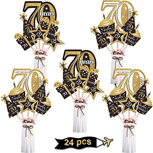 Blulu 70th Birthday Decor Centerpiece Set 24 Pieces
