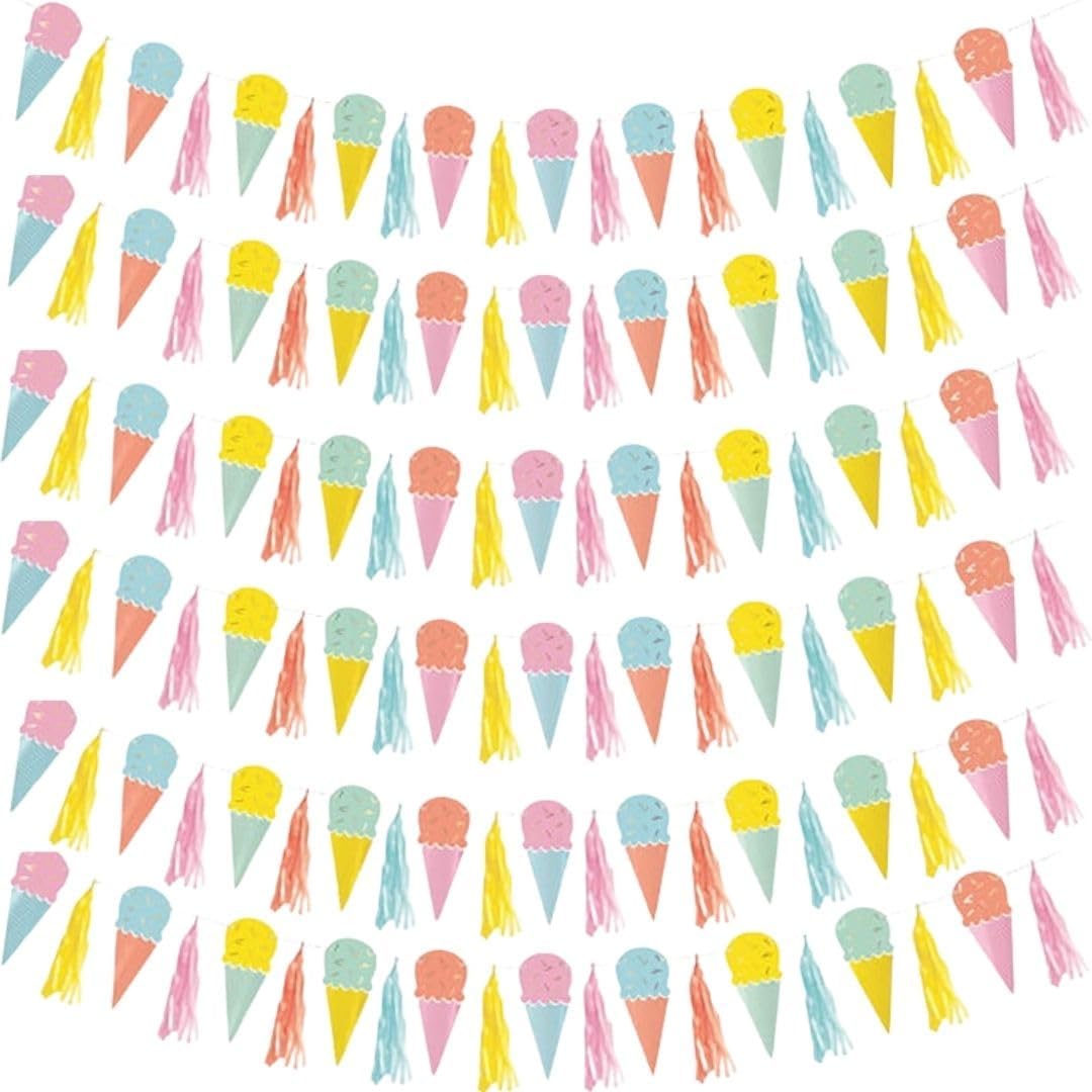 Unique Pastel Ice Cream Garland With Tassels Pack Of 1 6 Ft