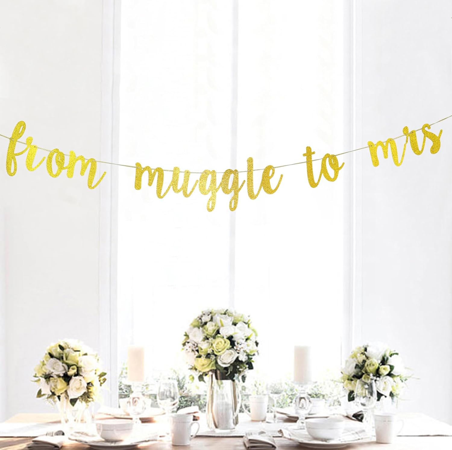 Gold Glitter Bachelorette Party Banner Decorations