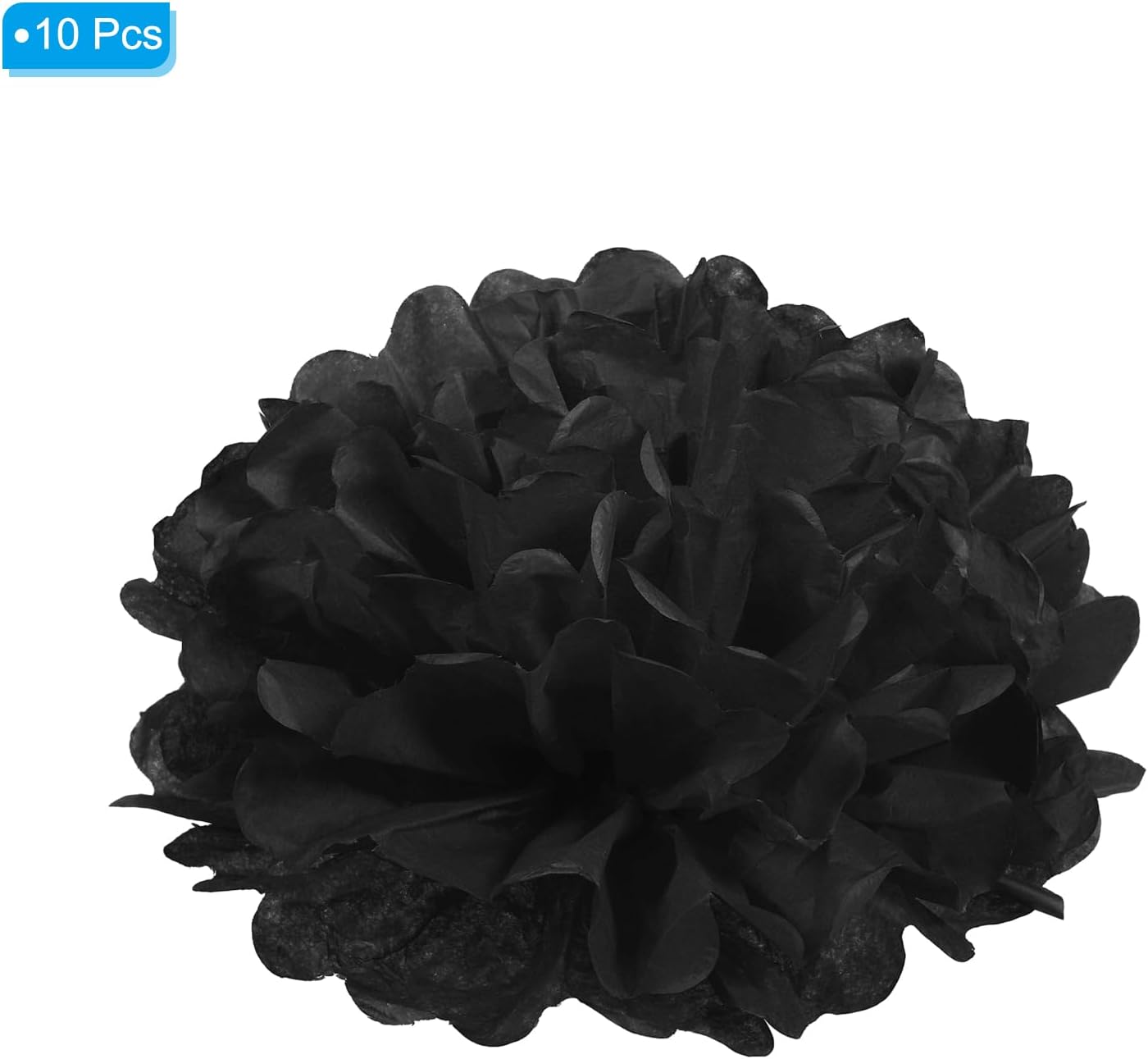 PATIKIL 8 Inch Black Tissue Pom Poms Flowers 10 Pack