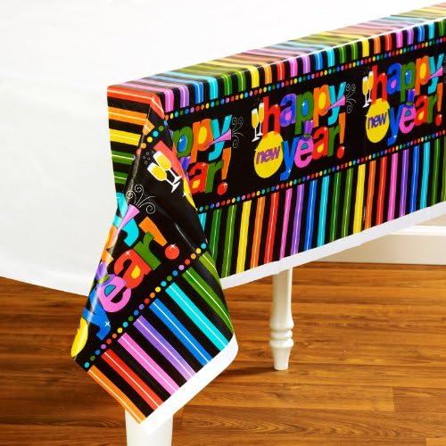 Bright New Year Plastic Tablecovers 3 Pack