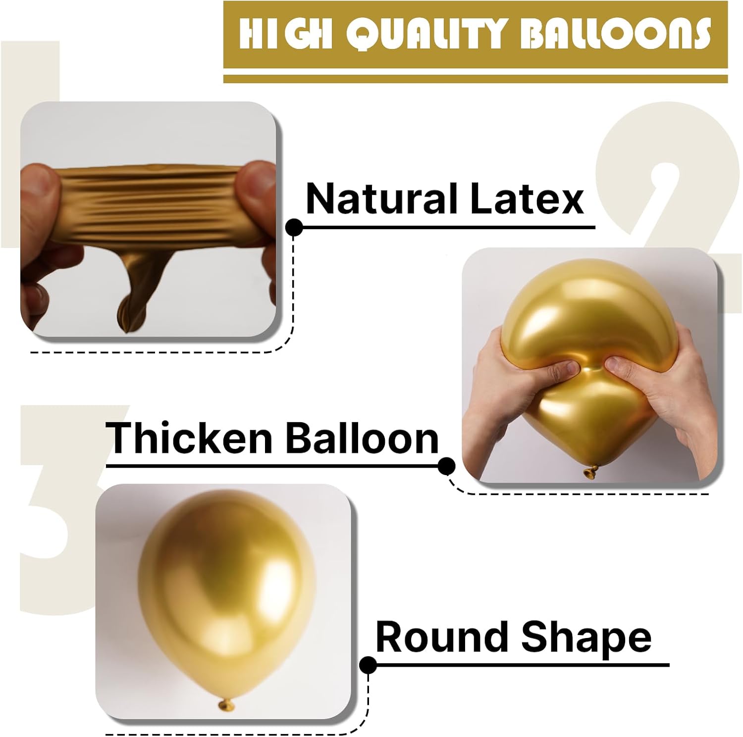 PartyWoo 50PCS Metallic Gold Balloons 5 Inch
