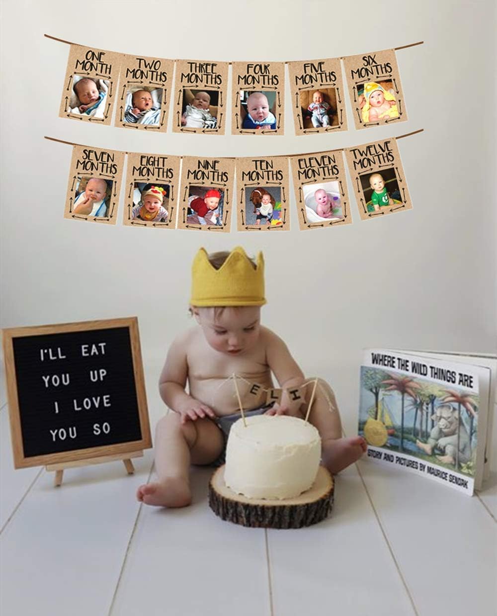 JeVenis Wild One Baby 12 Months Birthday Banner
