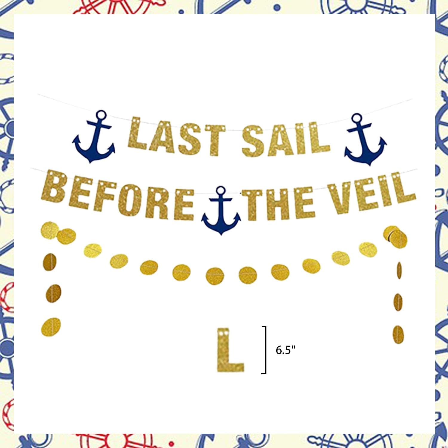 LaVenty Last Sail Before the Veil Nautical Bachelorette Party Banner