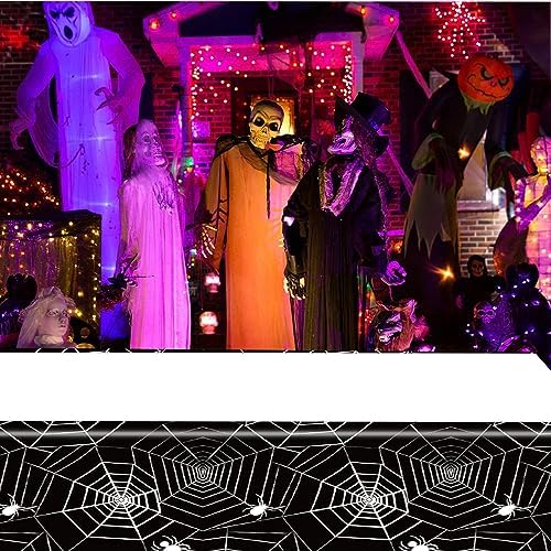 Frerand Halloween Tablecloth 87x51 2 Pack Spider Web Tablecover for Parties