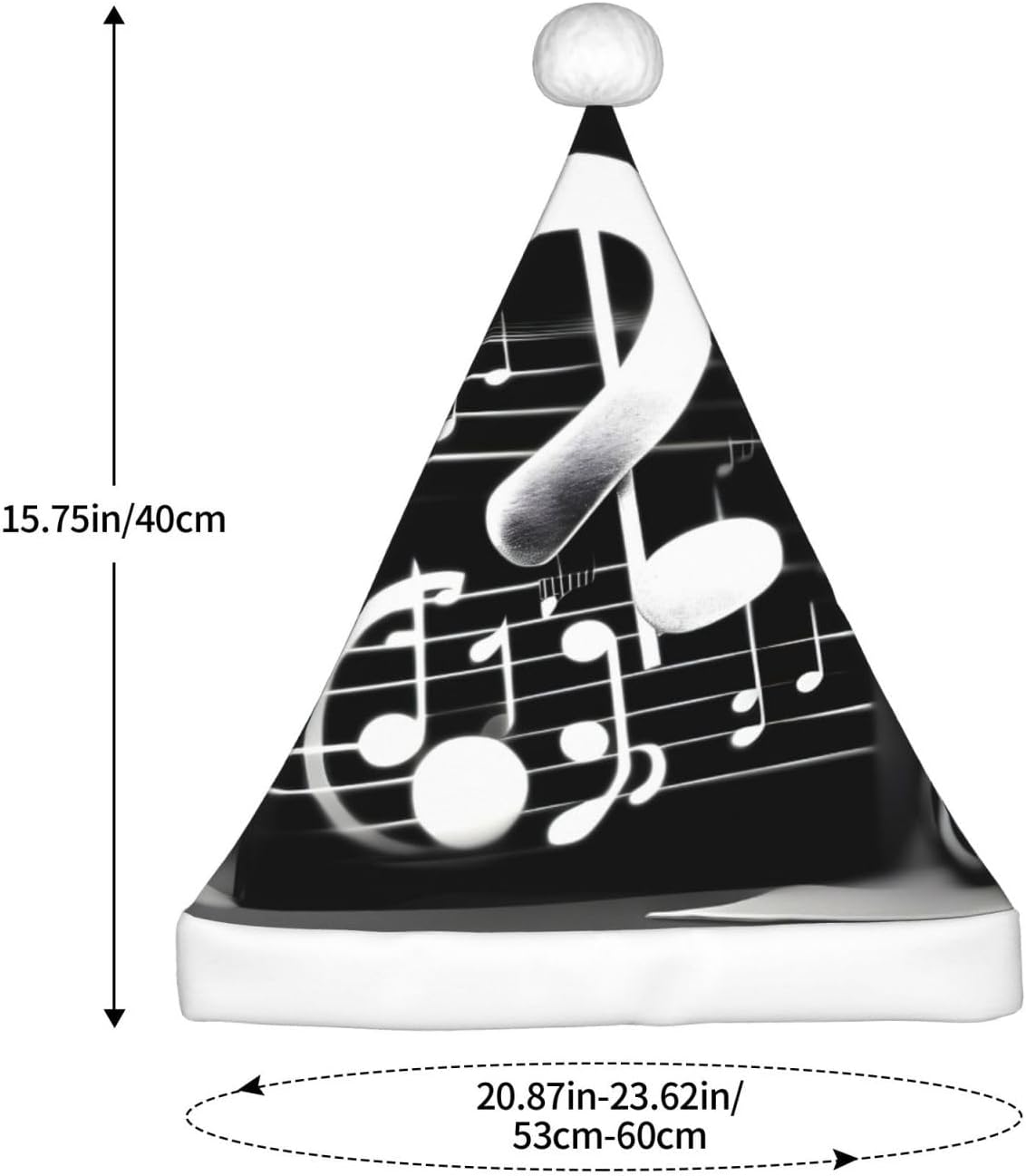 QINZHENG Music Note Santa Hat Christmas Decoration