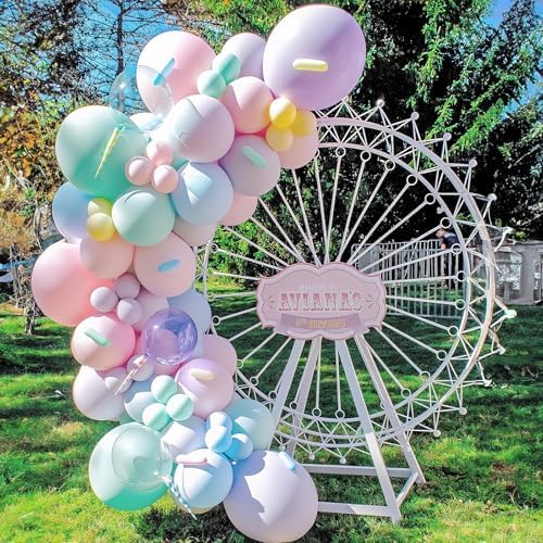 Pastel Rainbow Balloons 12 Inch Decor Set