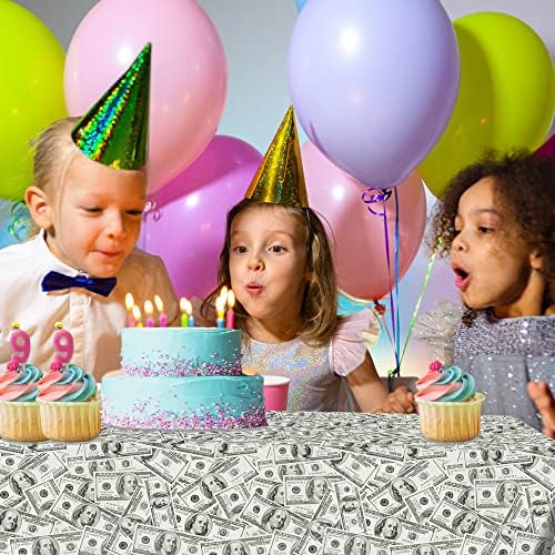 Dollar Birthday Party Tablecloths 2 Pcs 54x87In Disposable Plastic