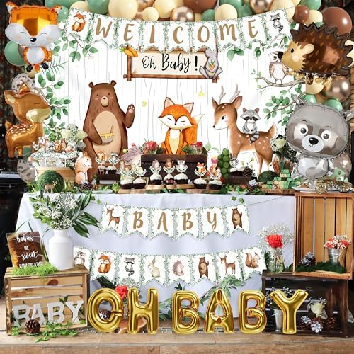 BORAMDO Woodland Animals Baby Shower Decoration Pack