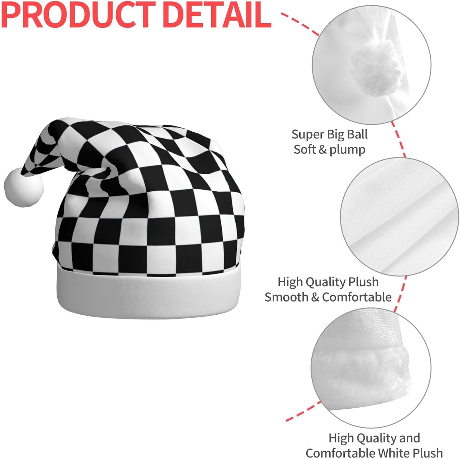 QINZHENG Personalized Santa Hat Christmas Decoration for Women