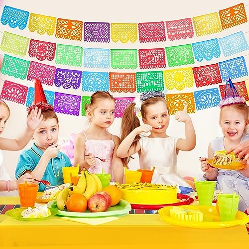 Preboun Mexican Tablecloth and Fiesta Banner Decorations