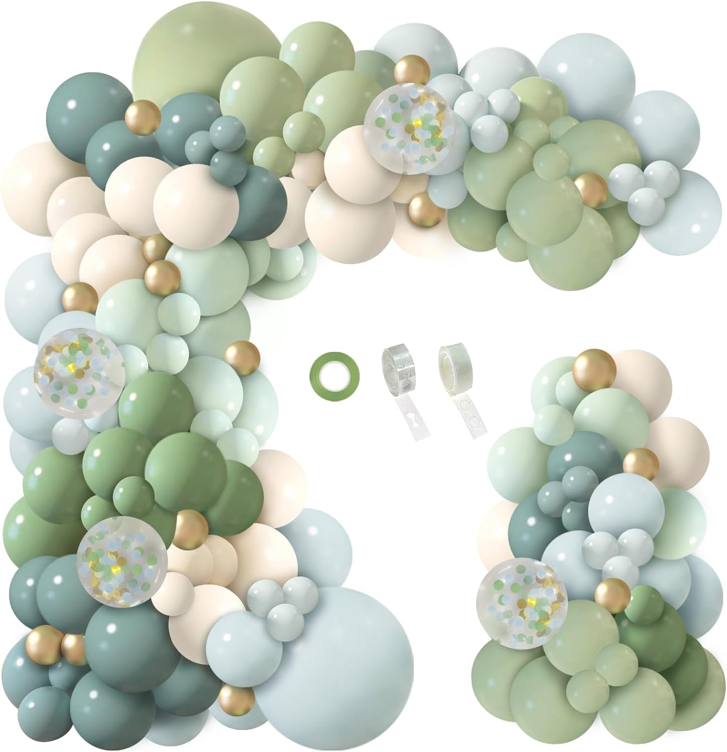 150Pcs Dusty Blue Green Balloon Garland Kit