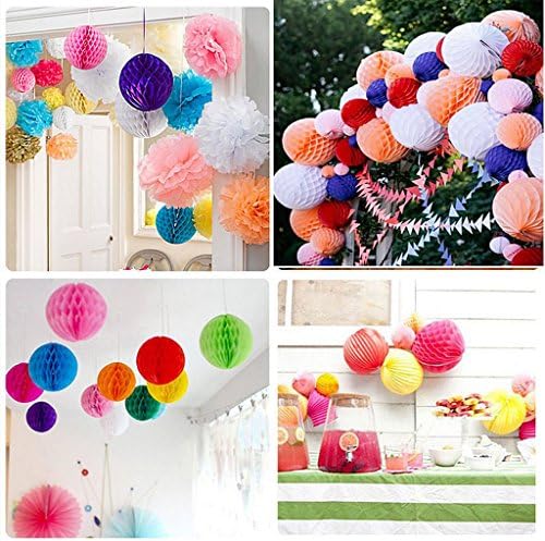 Daily Mall 15Pcs Honeycomb Party Pom Poms Set Green