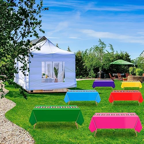 6 Pcs Mexican Fiesta Tablecloth 54 x 108 Set