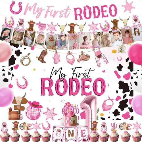 Gameza My First Rodeo Birthday Decorations for Girls