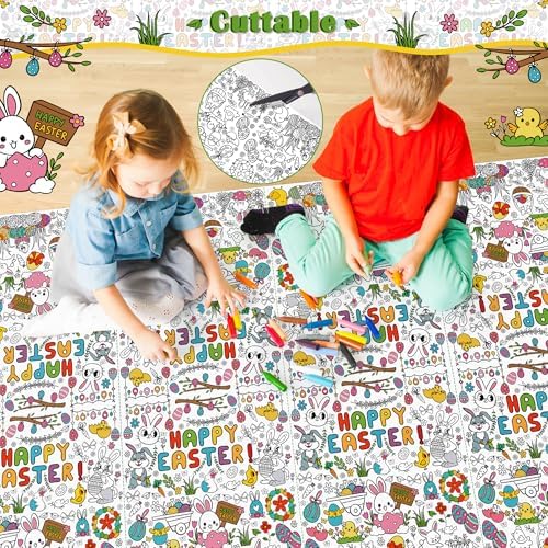 OHOME Easter Coloring Tablecloth 54x88 Inches