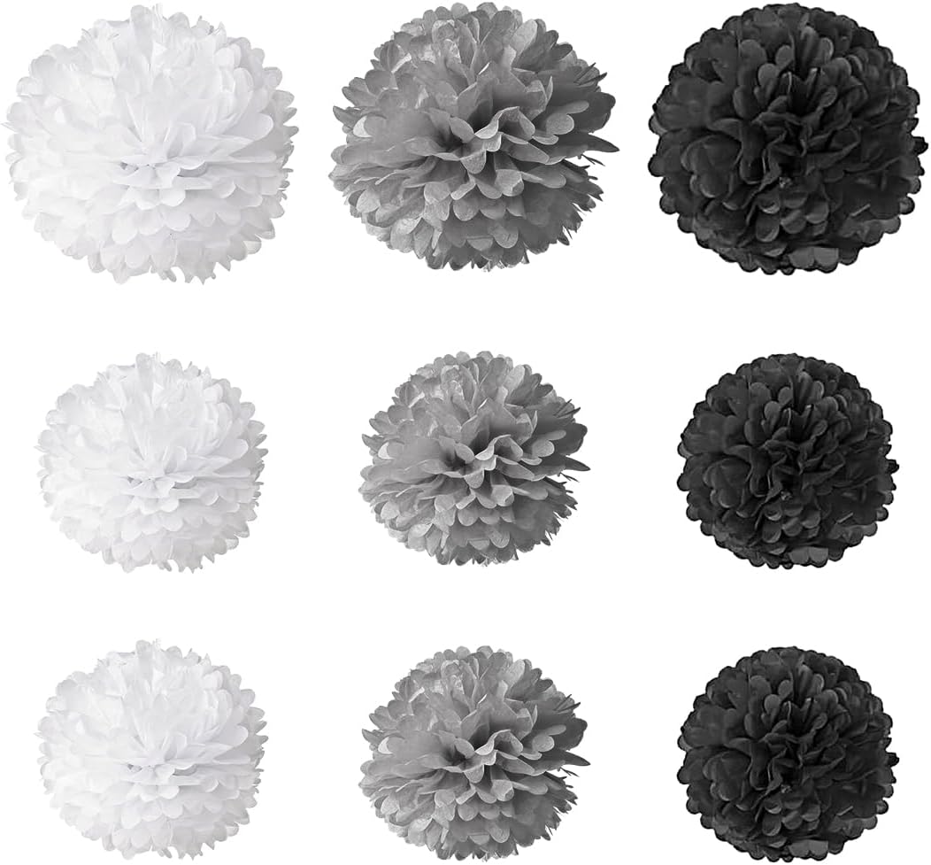 Queenbox 9PCS 4-6in Tissue Pom Poms Decorations