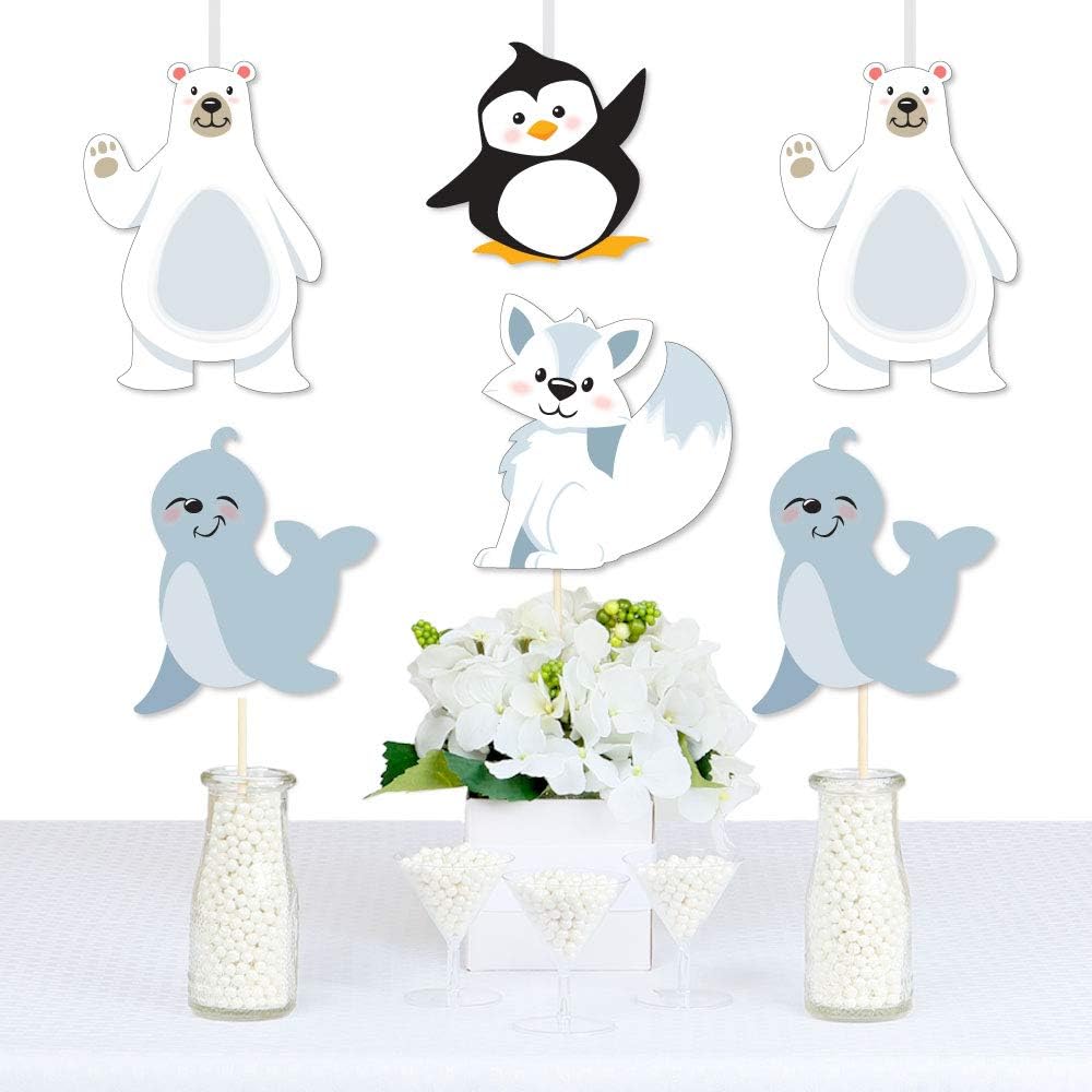 Big Dot of Happiness Arctic Animal Decorations Set of 20