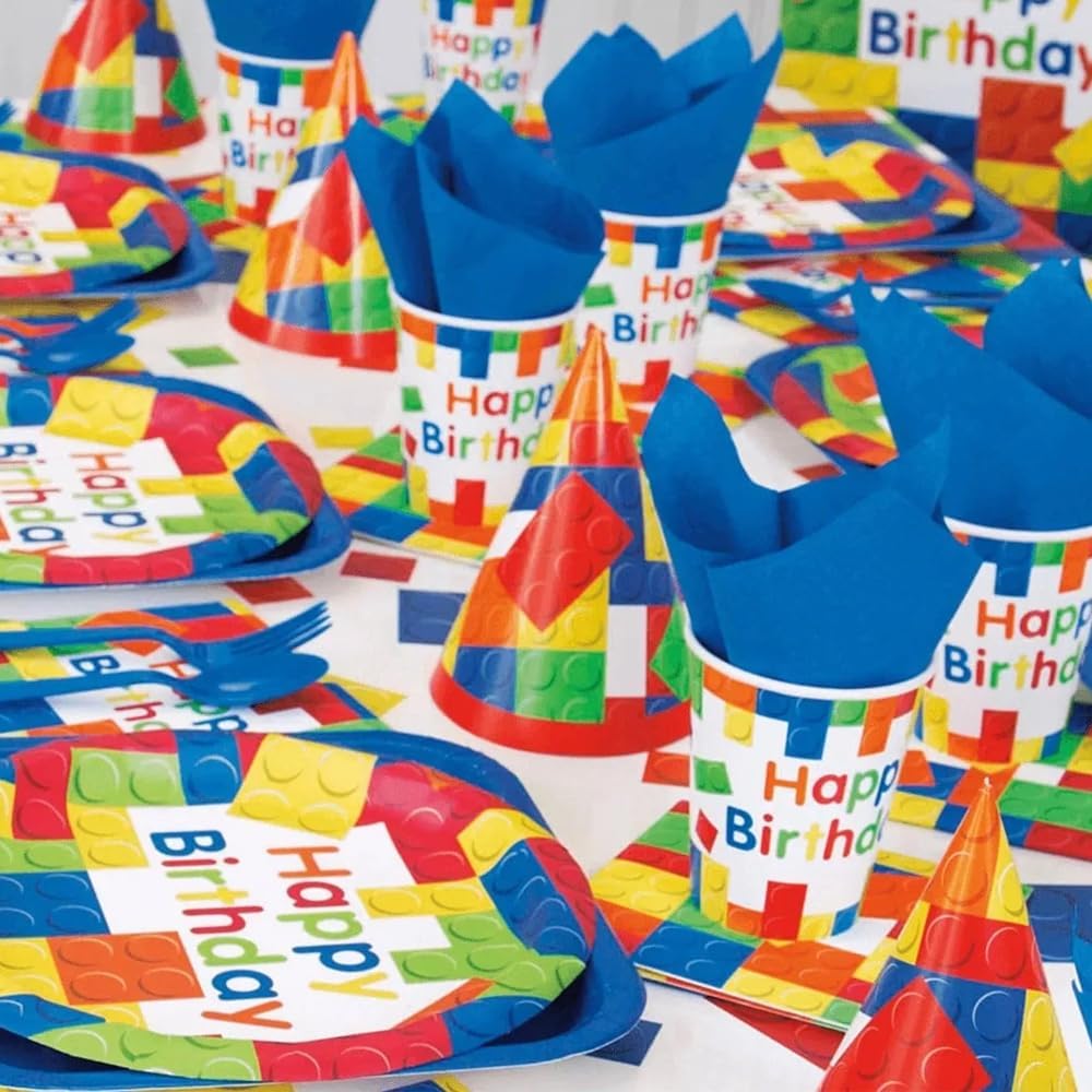 Bold And Bright Building Blocks Napkins Pack Of 16