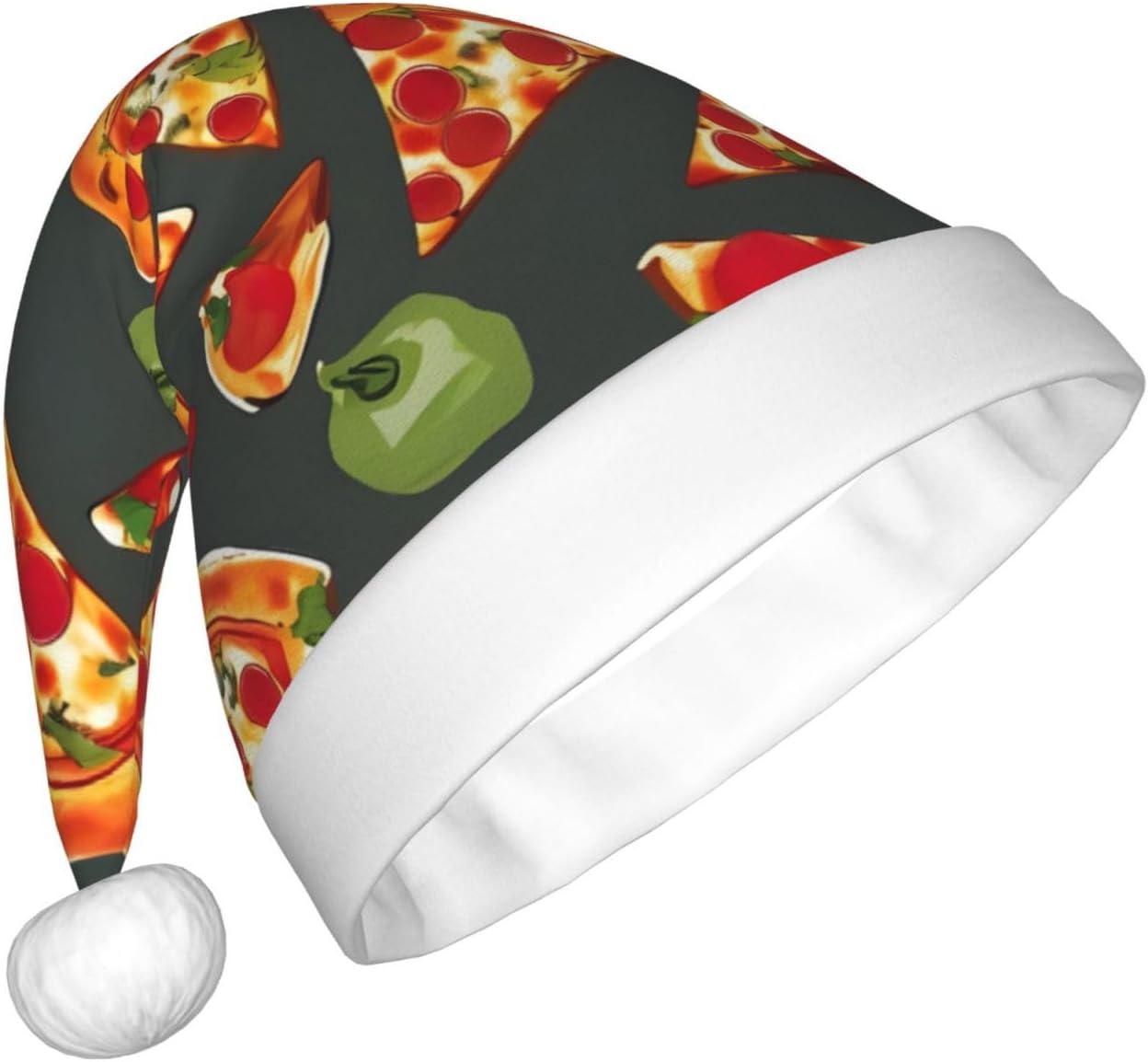 QinZheng Personalized Santa Hat with Pizza Patterns