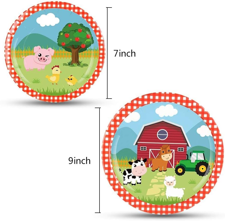 WERNNSAI Farm Party Tableware Set 130Pcs