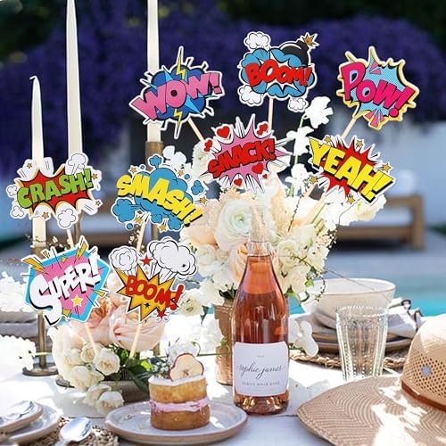 18 PCS Hero Themed Centerpiece Sticks for Party Decorations