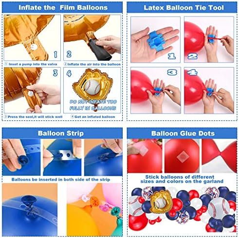 Baseball Balloon Arch Garland 146 Pcs Set