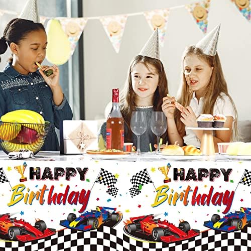 Tudomro 3Pcs Racing Car Tablecloth for Birthday Parties
