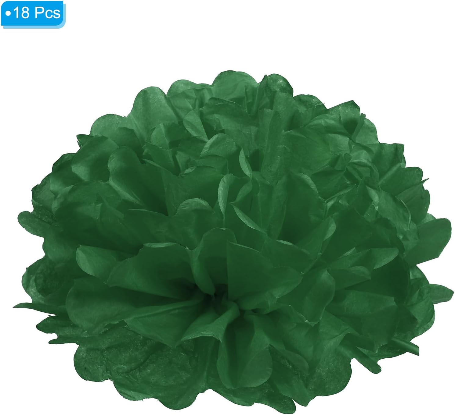 PATIKIL 10 Inch Dark Green Tissue Pom Poms Flowers 18 Pack