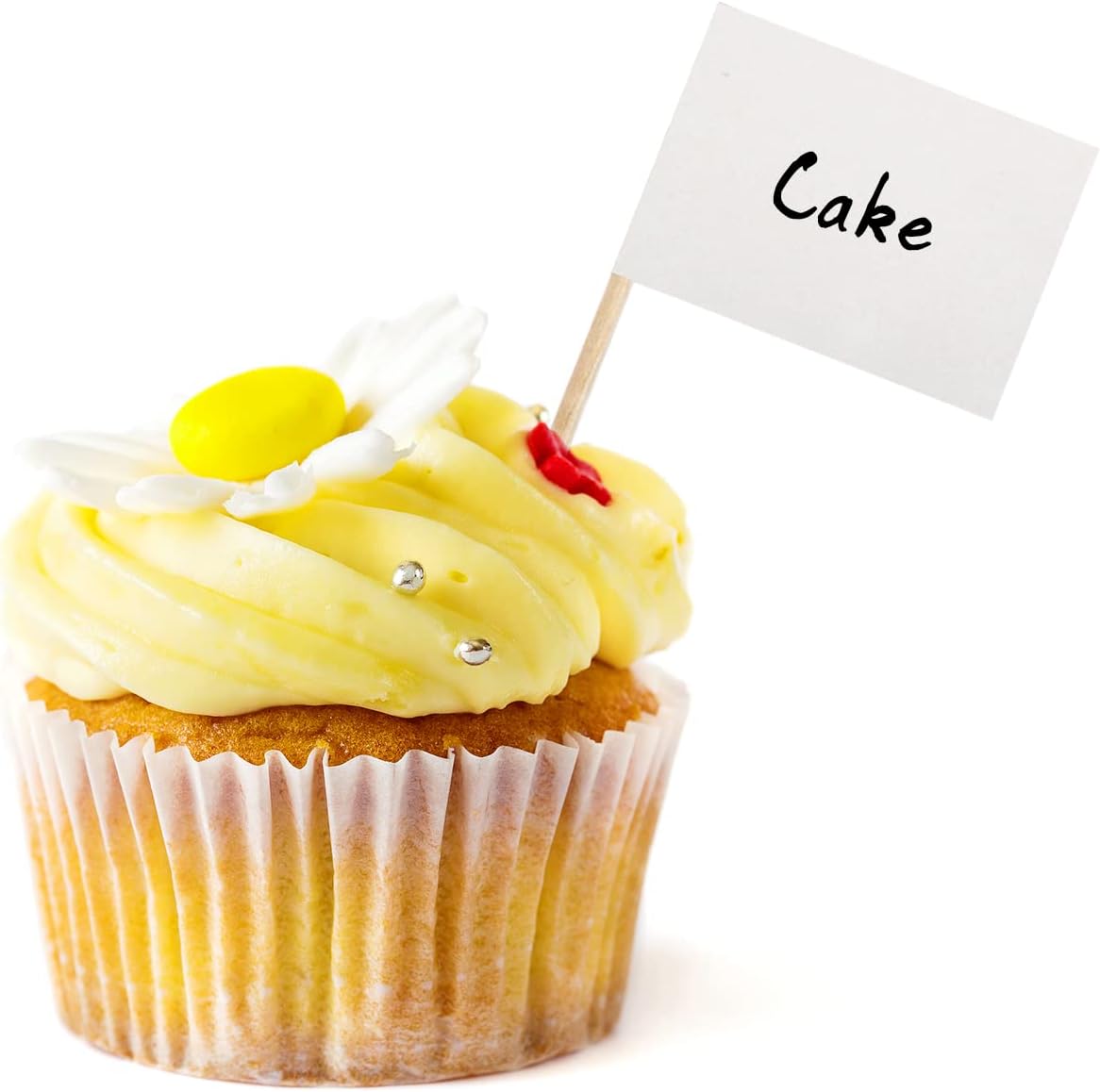 BLUE TOP 100 Pcs Blank Kraft Flag Toothpick Cupcake Toppers