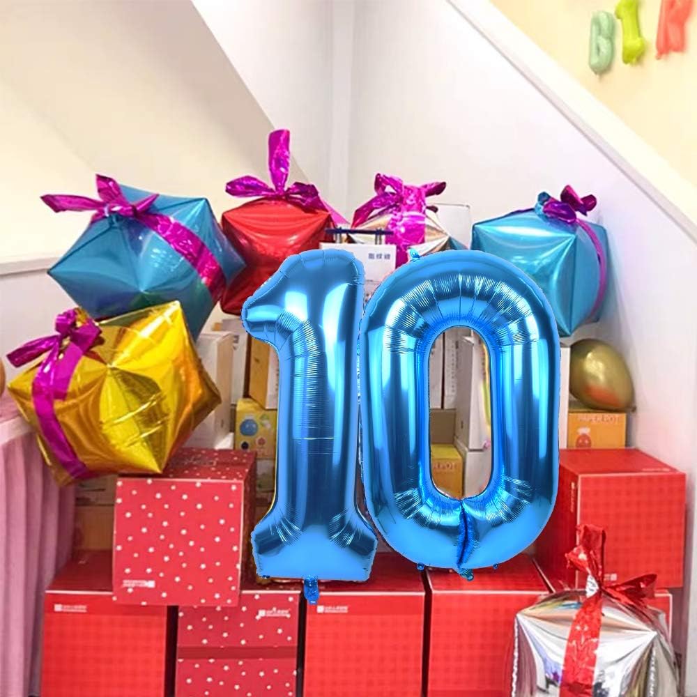 TONIFUL 40 Inch Blue Foil Number Balloon 3