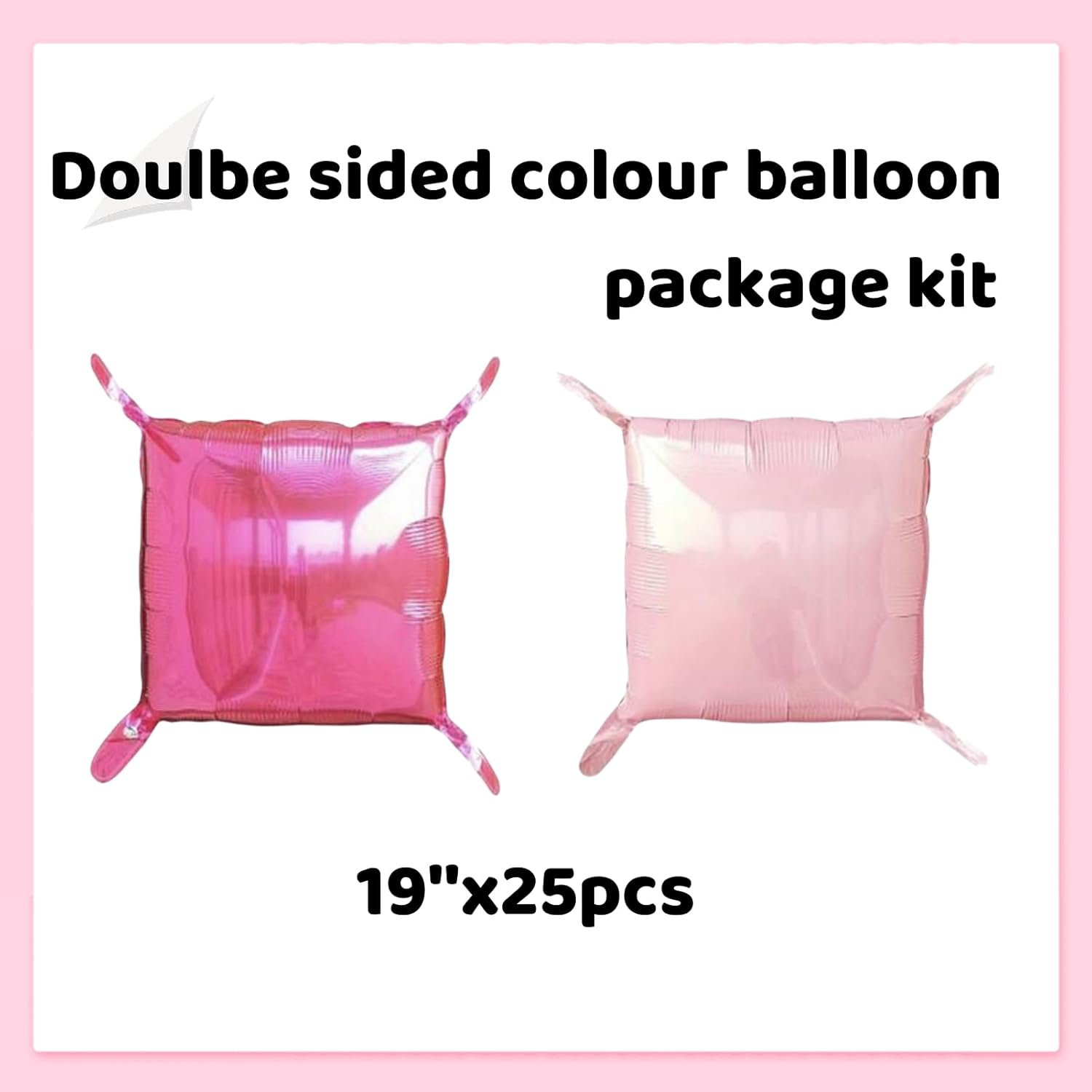 Hot Magenta Pink Square Foil Balloons Decor Kit