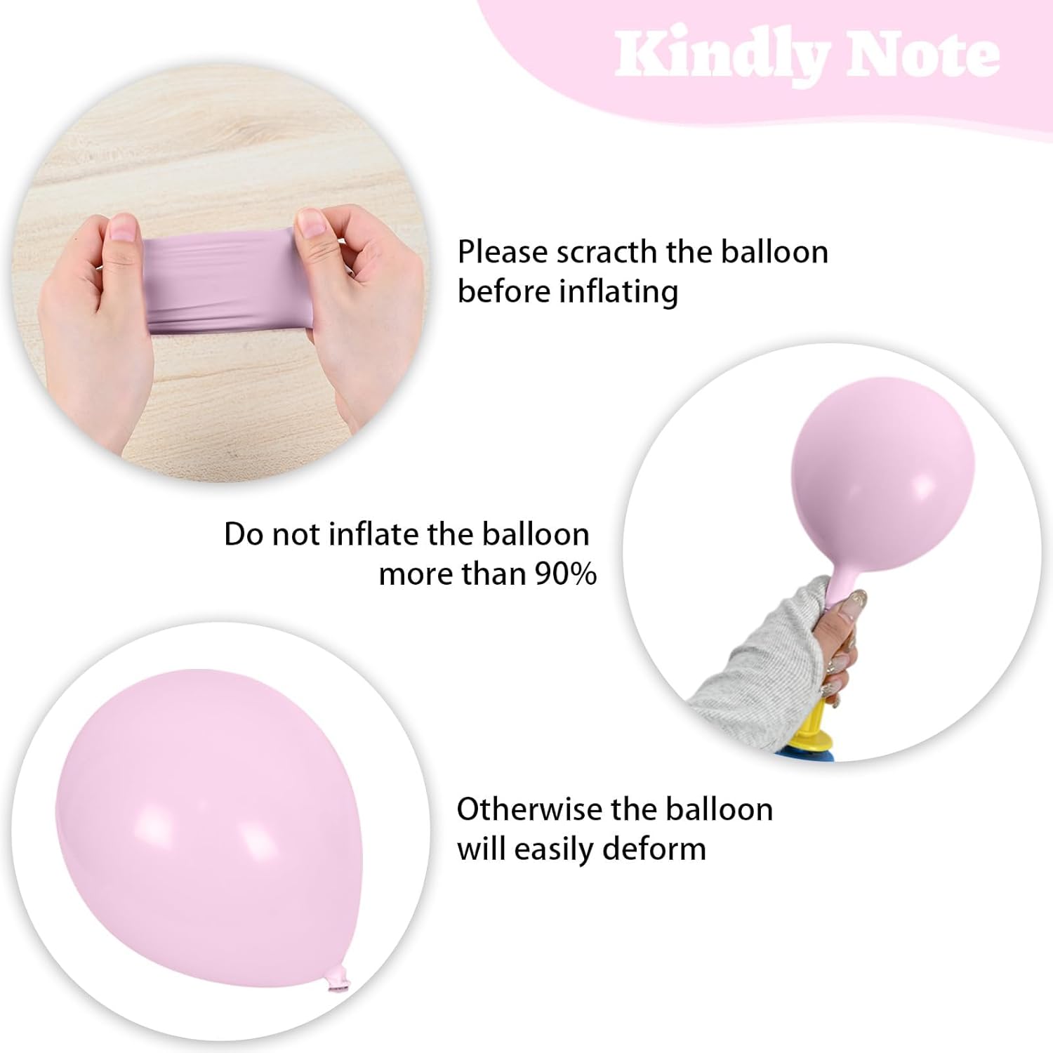 Bow Balloons 50Pcs 12 Inches Pink White Clear Balloons for Birthday Parties
