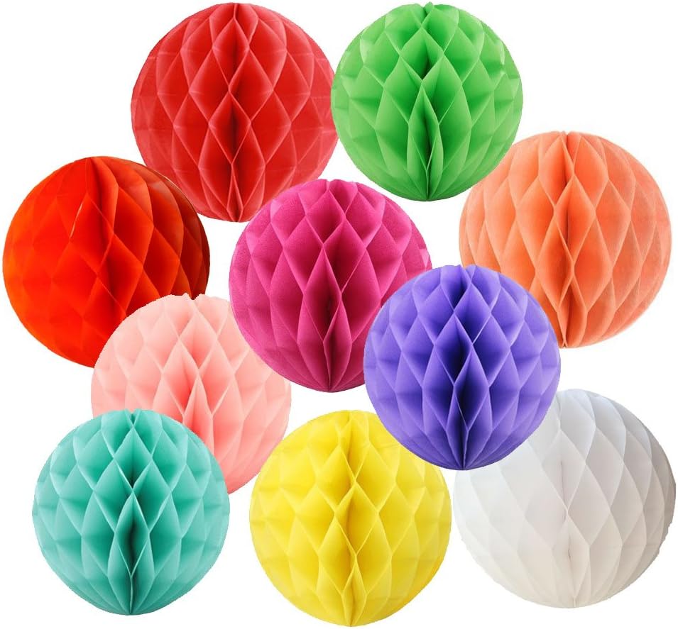 10pcs 8inch Honeycomb Paper Pom Poms Decorative